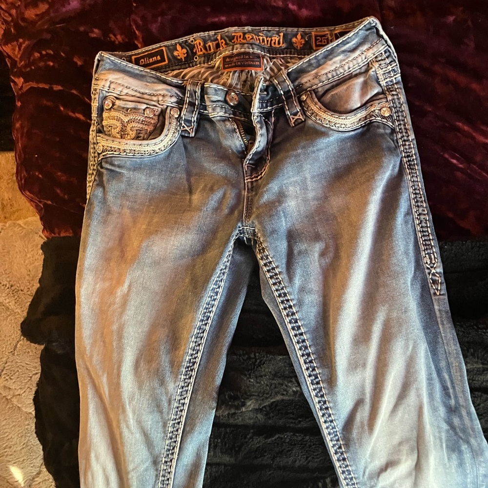Light blue skinny rock revival size 26 jeans